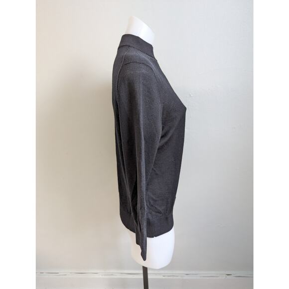 Moth by Anthropologie Size Medium Mock Neck Sweater Pullover Black Long Sleeves - Picture 5 of 10